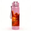 1PC Orange Red Phoenix Bird Wing Print 750ml Color Plastic Sports Water Bottle Leakproof Flip Straw Lid Suitable for Sports Office Home Use
