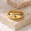 Zircon Geometric Stars Rings For Women Gold Color Adjustable Rings Eight-pointed Star Luxury Wedding Christmas Jewelry Gift