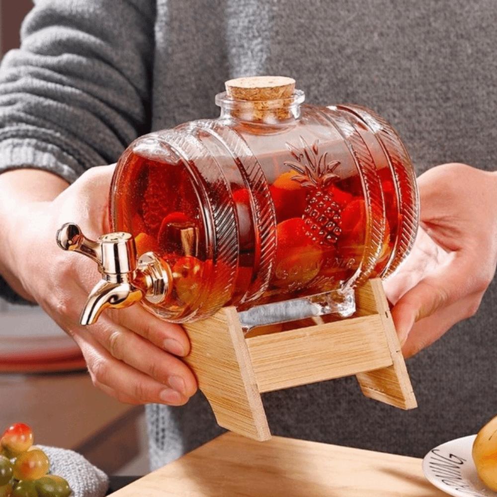 Glass Whiskey Barrel with Faucet Coke Bucket Creativity Wine Decanter  Home