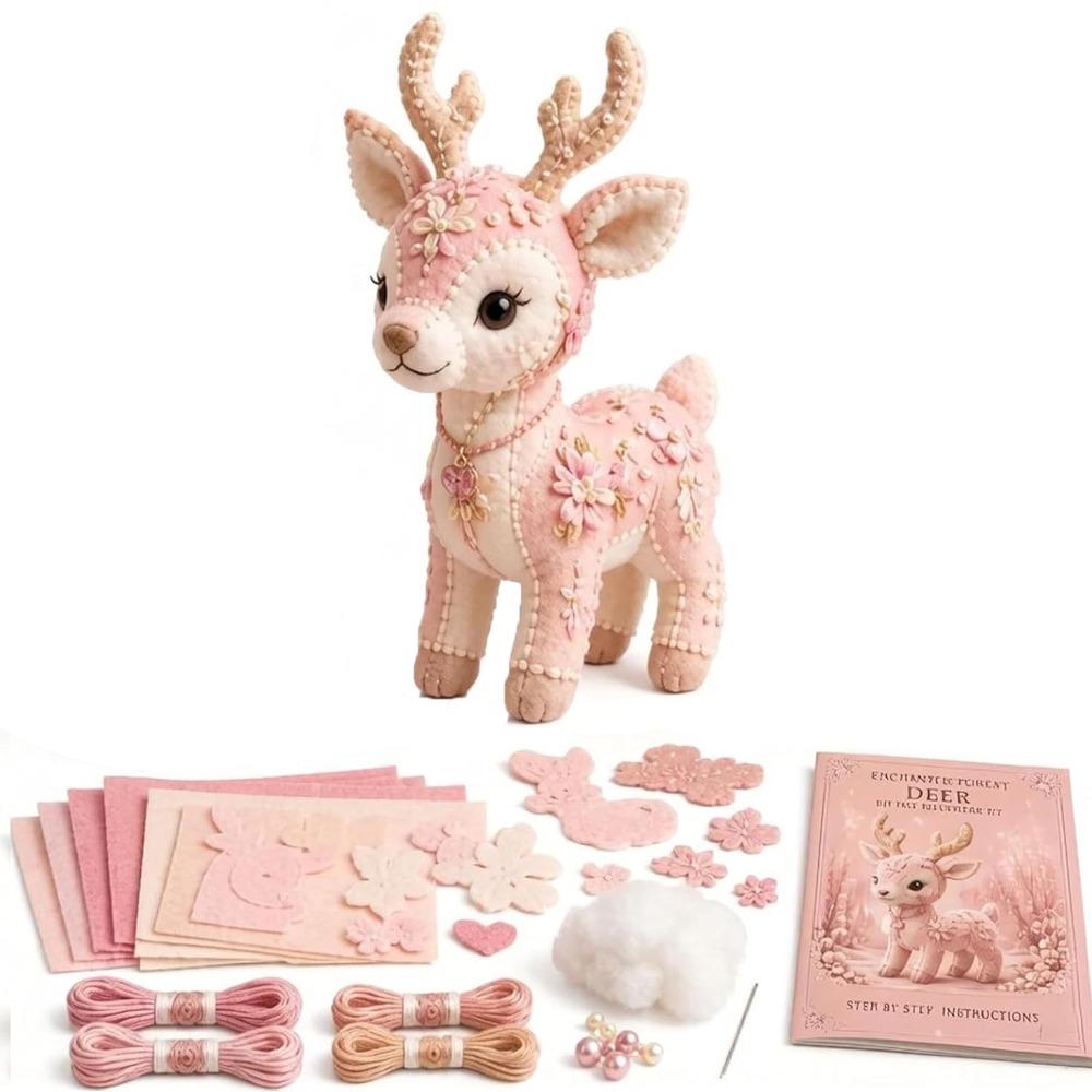 Creative Design Animal Patchwork Set Floral Fabrics Animal Toy Craft  For Adult Beginners