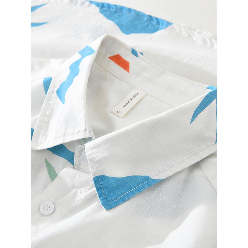 2025 Summer Trendy Short sleeve Shirts Men's Clothing Hawaii Beach Casual Japan fashion Fresh Thin Shirt over Print