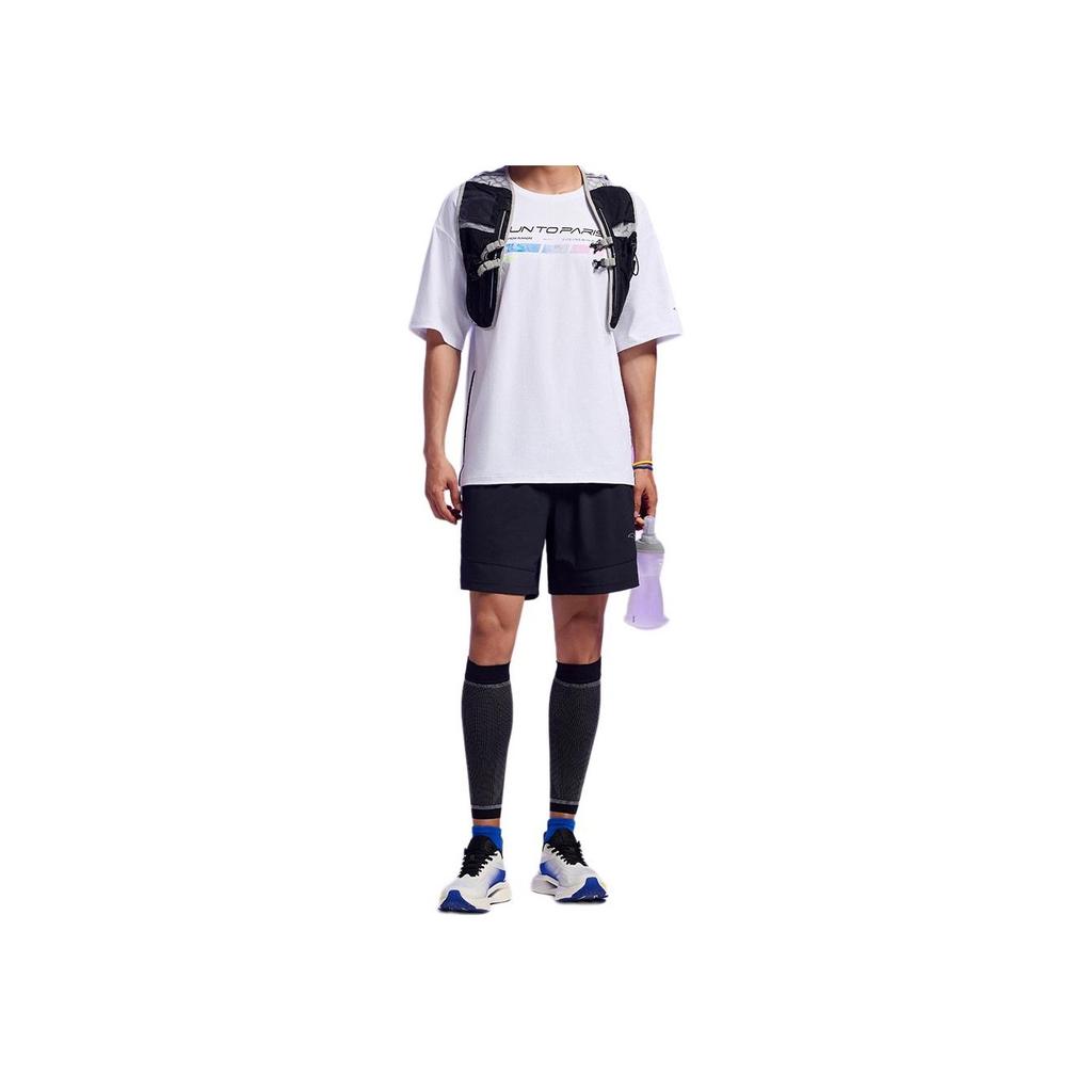 Anta Mens Running Series Lightweight Loose Fit Crew Neck Short Sleeve T-Shirt Men Tops Pure-White 152435113-1