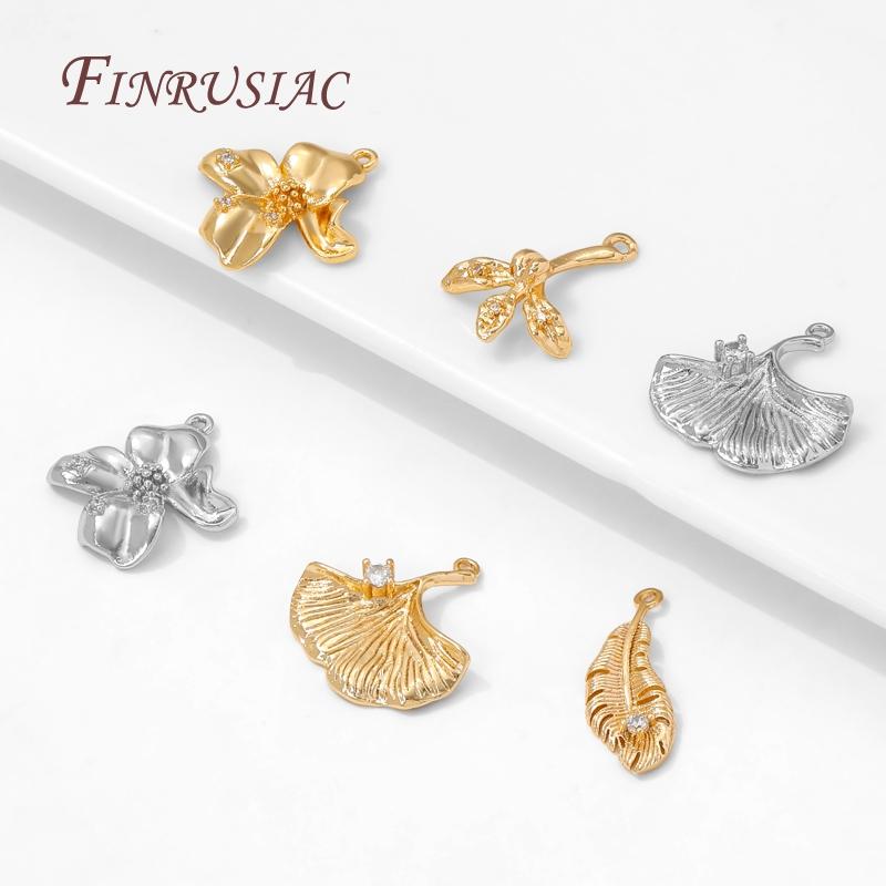 Pendentifs décoratifs plaqués or 18 carats pour boucles d'oreilles, breloques fleurs/soleil/lune pour bijoux, accessoires pour la création de bracelets DIY