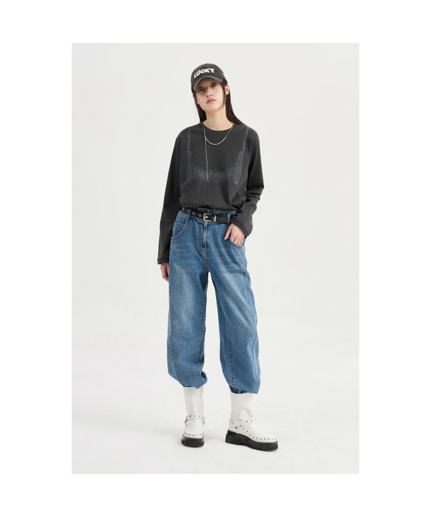 LUCKY CHOUETTE Waist Banding Denim Pants (Blue)_Lfpds25290Bux