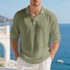 Men's Business Casual Long Sleeve Shirt with Lapel Collar - Color, Relaxed Fit