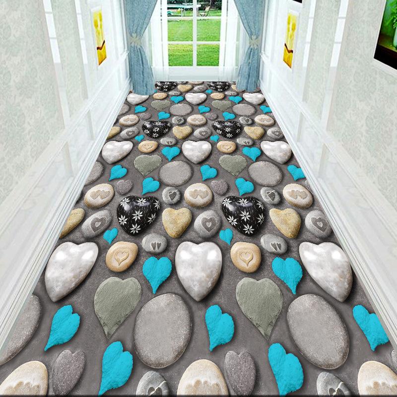 3D Living Room Cobblestone Floor Mat Carpet Bedroom Full Bed Bedside Crawling Mat Coffee Table Entrance Door Mat
