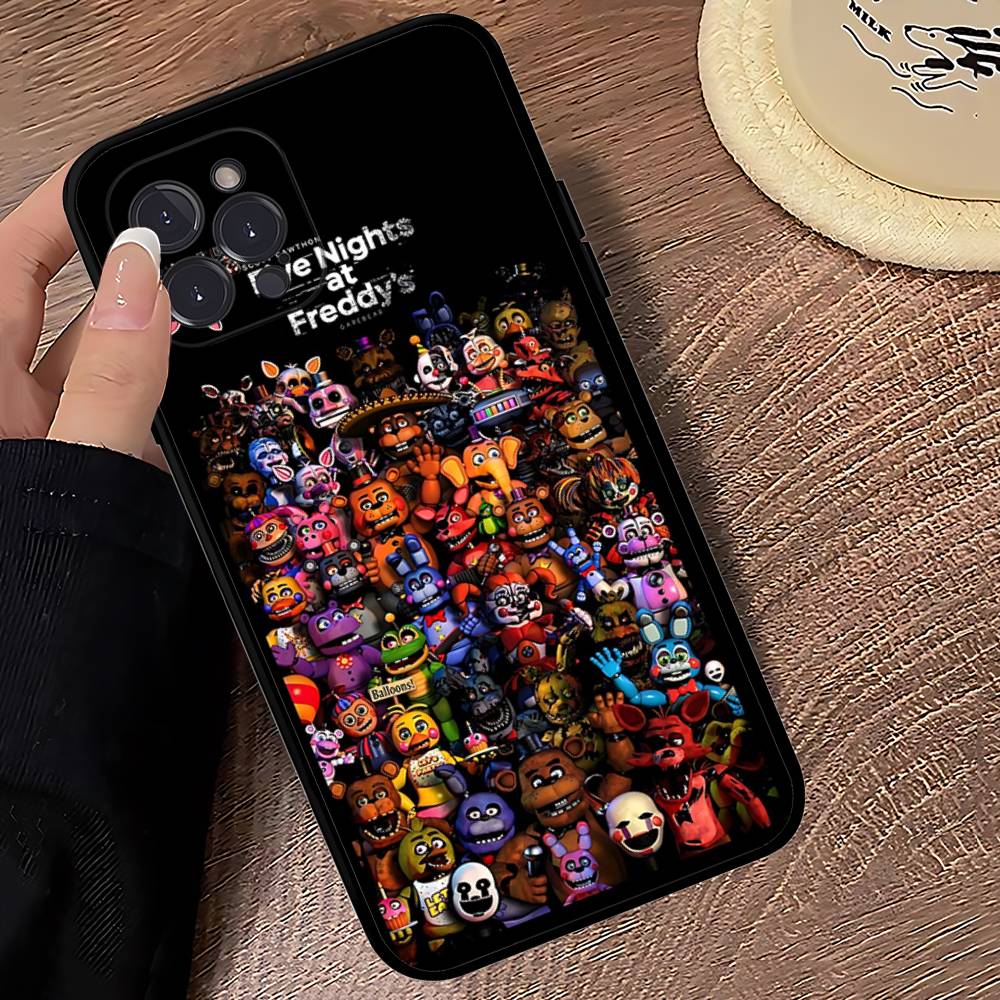 Spiel F-Five N-Nights At F-FreddyS Für IPhone 17 16 15 14 13 12 11 Pro Max Plus Stoßfeste Schwarze Weiche Handyhülle
