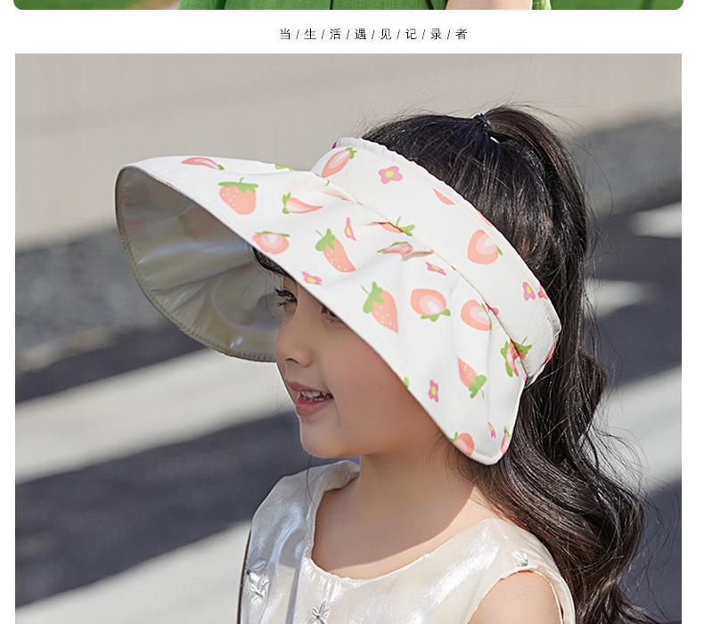 2-8 Years Old Summer Sun Hat for Kids Girls Outdoor UV Protection Children Foldable Wide Brim Beach Caps(48-52cm)