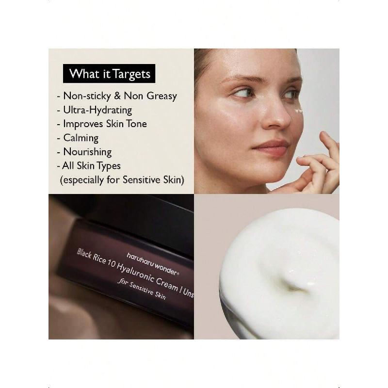 HaruHaru Wonder Black Rice 10 Hyaluronic Cream Unscented, 50ml