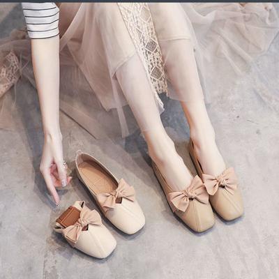 Women's Summer Footwear Flat with Bow Shoes for Woman 2024 Flats Moccasins Square Toe Young Quick Delivery On Promotion E Trend