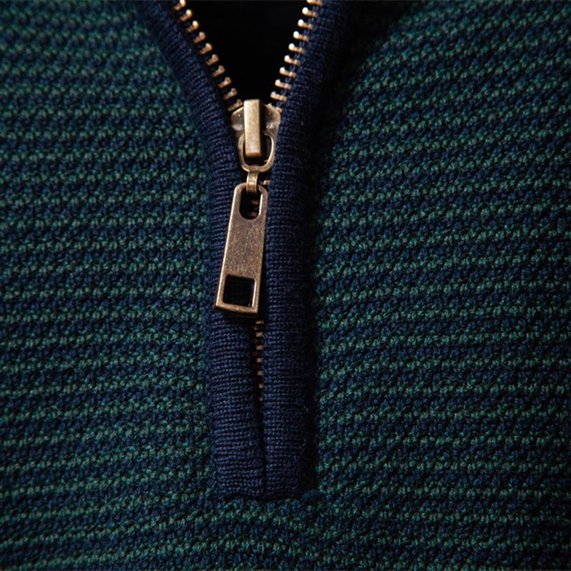 Polo Ralph Lauren 2025 Autumn/Winter Embroidery New Half Zipper Men's Stand Up Collar Cotton Sweater Business Casual Knitted Sweater