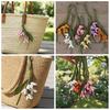Handmade Flower Pu Keychain Hanger Bag Pendant Lovely Tulip Bouquet Leather Pendant  Women