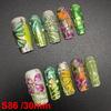 Glossy Hand Paint Thickness Acrylic Handmade Nail Sets 10PCS Multicolor Luxurious Gorgeous UV Gel Carved Artificial Manicure Art