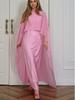 2025 Summer Women's Solid Color Evening Dress & Shawl Set