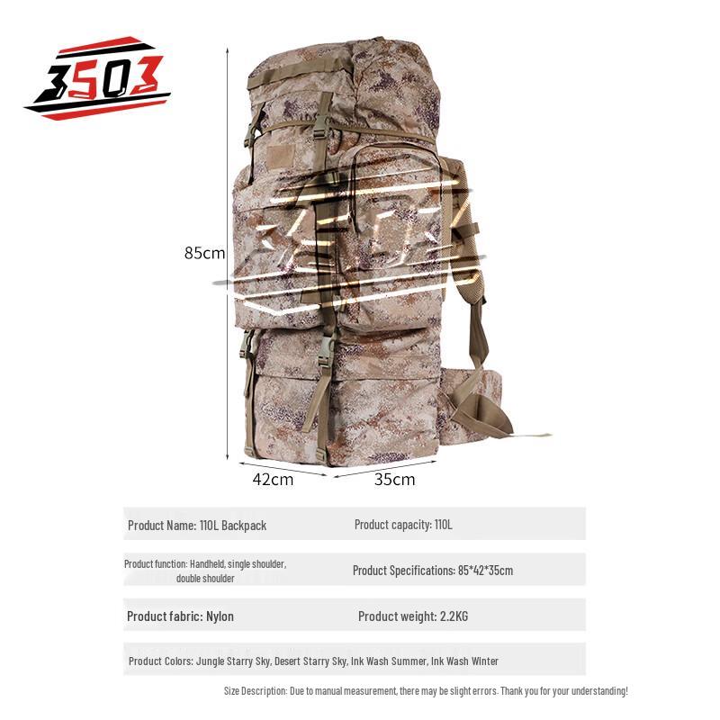 110L Camouflage Camping & Mountaineering Backpack