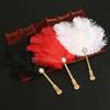 Dancing Fan Classical Dance Training Fan with High-Rebound Simulated Feather Silk Surface Thickened Bamboo Ribs Fan Hanfu Cheongsam Accessories