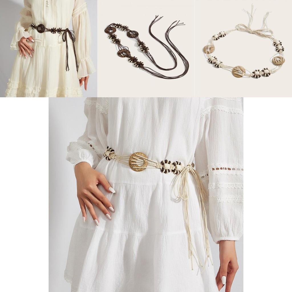 Handmade Woven Waist Rope For Women With Natural Elements For Bohemian Summer Look