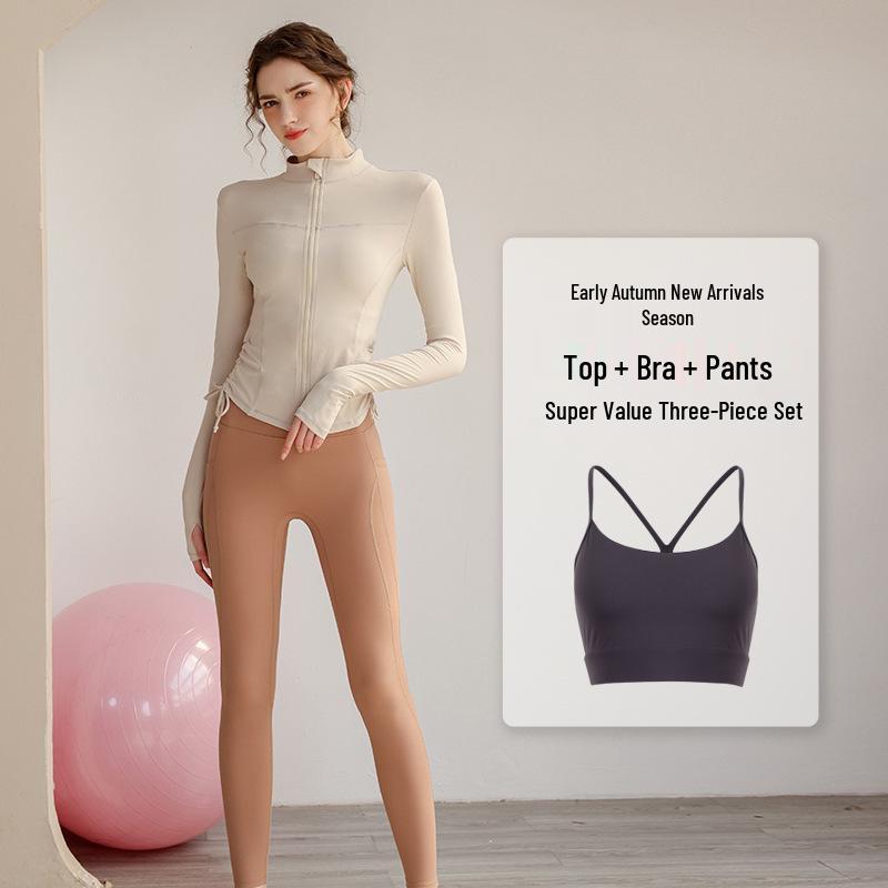 Women s Quick-Dry Yoga & Sports Zipper Set - Long Sleeve, Autumn/Winter, Running & Fitness Outerwear L