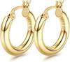 Drperfect 14K Gold Plated Chunky Hoop Earrings for Women Hypoallergenic Lightweight Large Hoops Jewelry