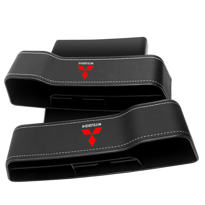 2Pcs Car Seat Organizer Seat Crevice Storage Box Multifunction Goods For Mitsubishi Lancer Lancer ASX Outlander 2 3 Pajero Mirage Exzos Pajero 4