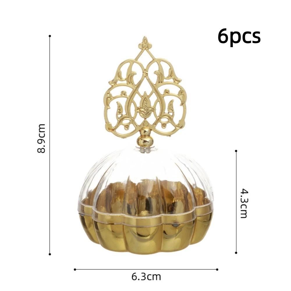 6pcs Golden Storage Containers Plastic Small Cases Unique Candy Box  Wedding Ceremony