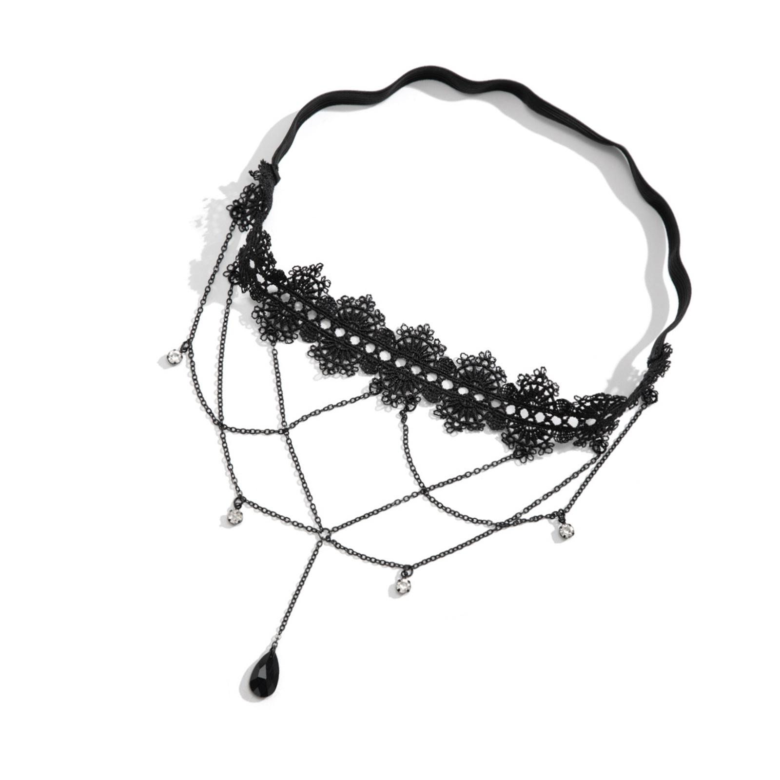 Lace Elastic Leg Thigh Chain Women Beach Body Tassels Chain Nightclub Chain for Nightclubs and Event чёрный