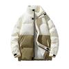 Cuello alto Combinación de colores Ropa acolchada de algodón para hombre Invierno Engrosada Cálida Ropa tipo pan Ropa de invierno acolchada de algodón para parejas Chaquetas para hombre