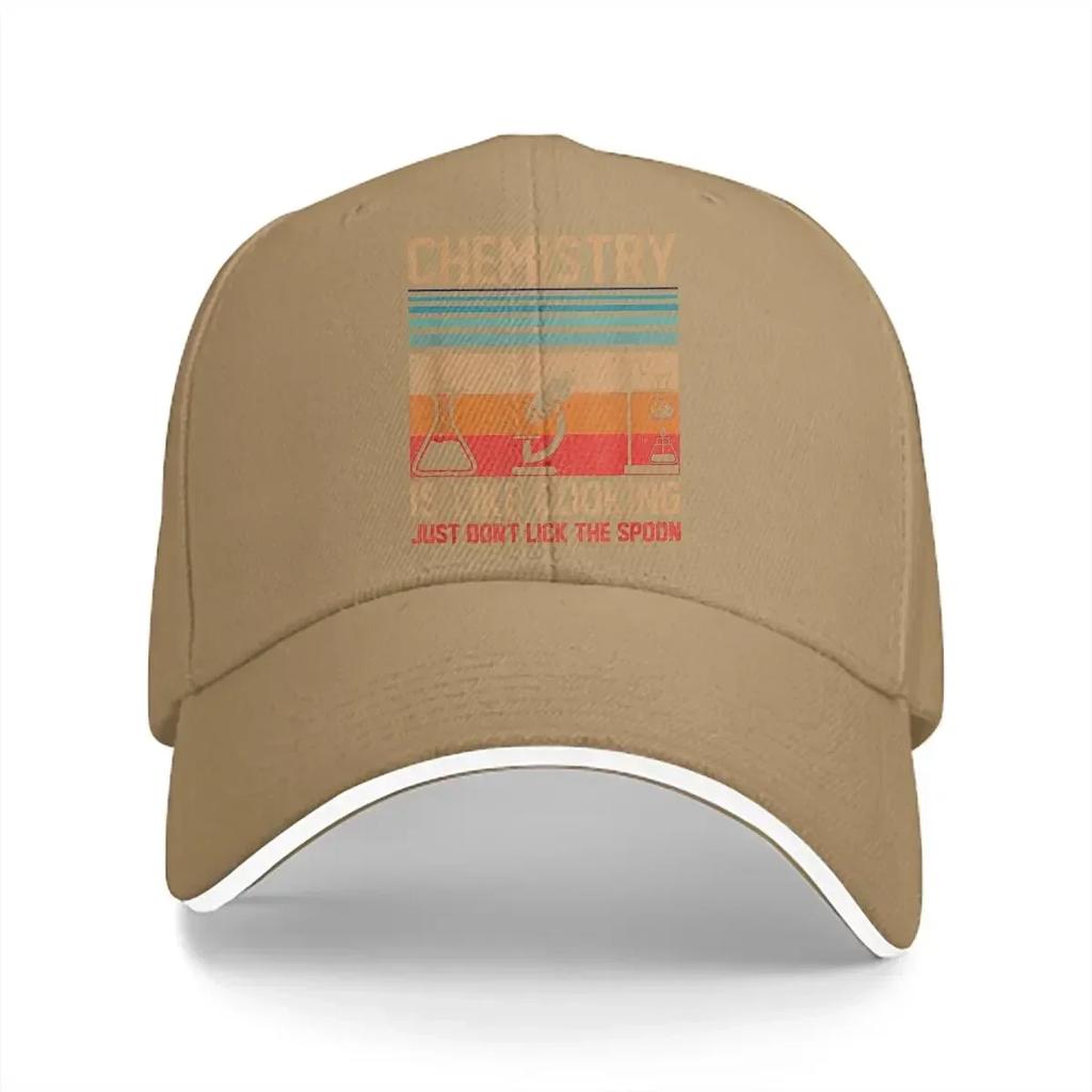 Pure Color Dad Hats Science Is Like Cooking Just Dont Lick The Spoon Unisexs Hat Sun Visor Baseball Caps Chemistry Peaked Cap