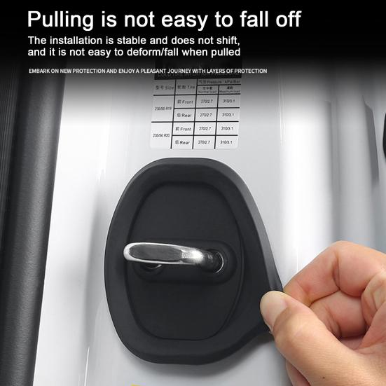 4Pcs Silicone Car Door Latch Protective Cover Universal Shock Absorption Door Lock Cover Anti-Rust Door Lock Shield for Vehicle Lock Cylinder