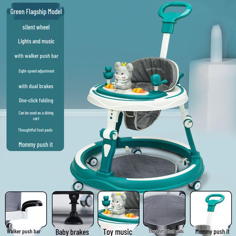 Multifunctional Baby Walker: Anti-Rollover, Anti-O-Leg, Sit-and-Push Learning Trolley