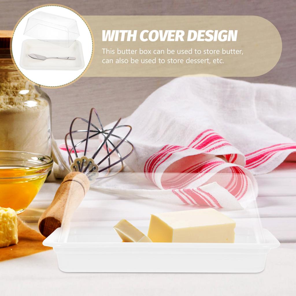Butter Storage Box Sealed Plastic Butter Crisper Container with Cover Airtight Kitchen Gadget