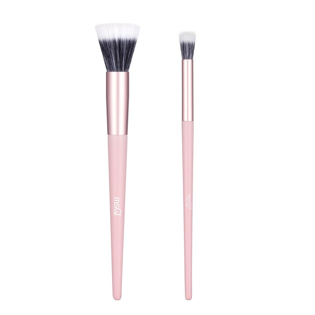 MSQ Pointillism Cheek Brush Set of Cute and Easy to Facial Makeup Brush Soft and Easy to Pink 2, Apply, Set, Apply,