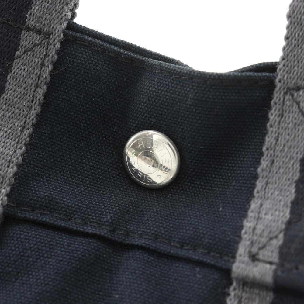 HERMES Fourre ToutPM Handbag black canvas unisex Used