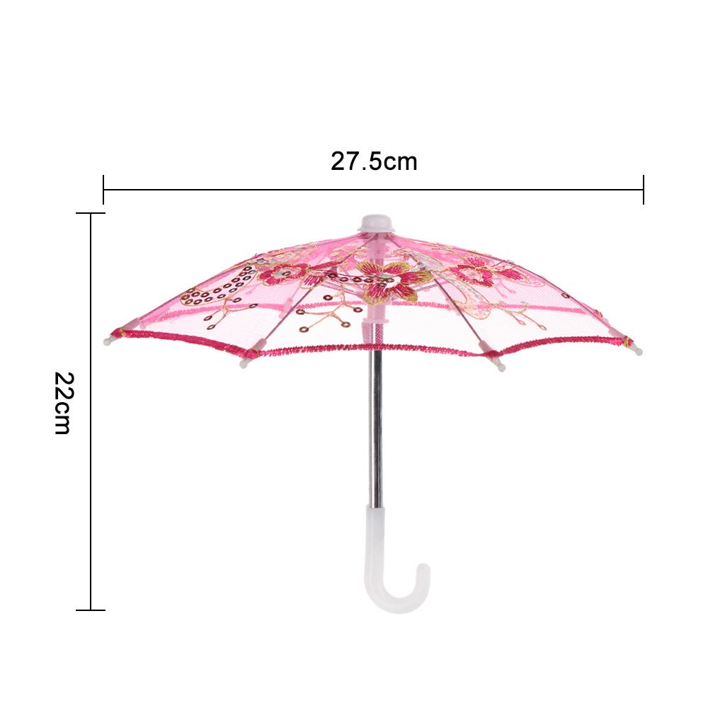 New Lace Embroidered Sunshade Umbrella Rain Gear For Handmade Doll Accessories Kids Birthday Gift