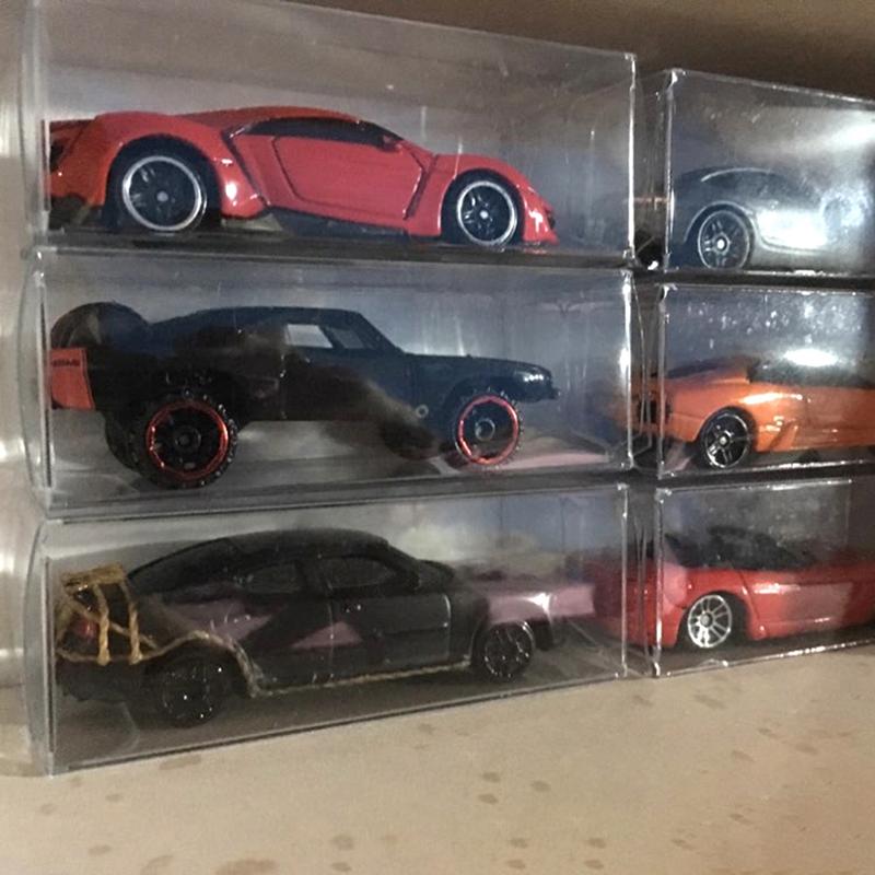 2/5Pcs 1:64 Car Model Display Box Transparent Protective Case Pvc Dust Cover Storage Holder