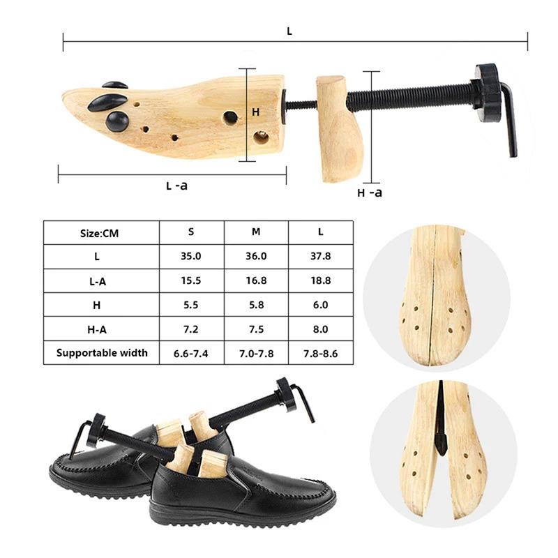 1 Stück Schuhspanner Schuhformer Rack Unisex Schuh S/M/L Für Damen Mann Verstellbar Holz Pumps Stiefel Dehner Bäume Größe