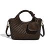 Handwoven High-end Vegetable Basket Handbag for Women 2025 New Fashion Mother and Child Bucket Bag Single Shoulder Crossbody Bag