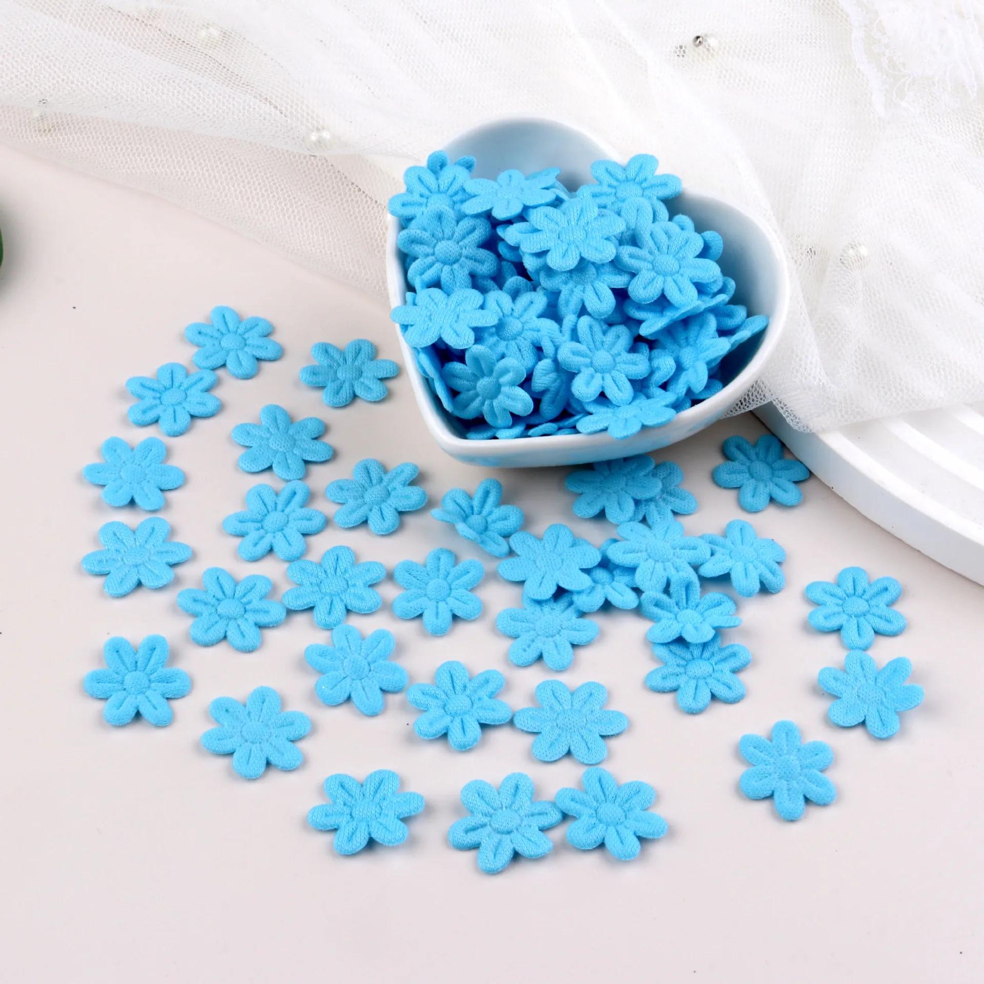 

100 шт. рельефных шестилепестковых цветов для рукоделия, свадебных букетов/заколок для волос/украшений из скрапбукинга из утолщенной фетровой ткани 2cm