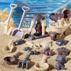Beach Toys 20x Sand Castle Kit with Molds Cute Travel Games Portable Children Supplies Hot Weather Playset for Gathering Travel