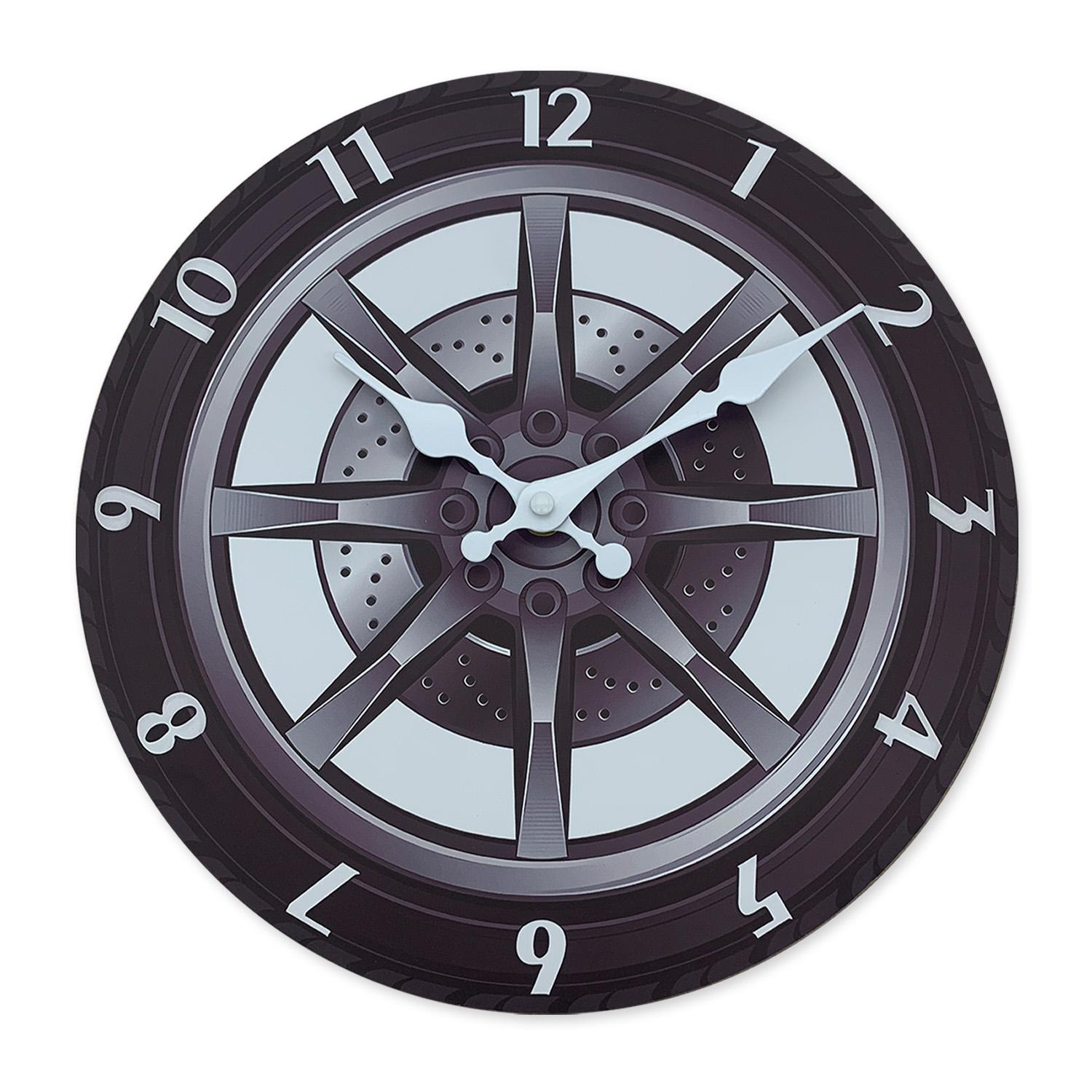 High-Quality Creative High-Quality Car High-Quality Tire High-Quality Pattern High-Quality Wooden High-Quality Wall High-Quality Clock High-Quality (as the picture,10Inch)