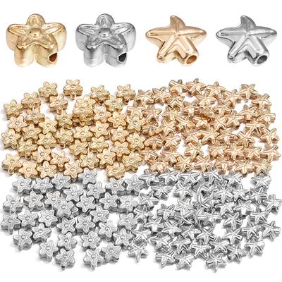 100 stuks Ster CCB Kralen Goud Rhodium Kleur Pentagram Losse Spacer Kralen Voor Sieraden Maken DIY Ambachten Armband Ketting Accessoires