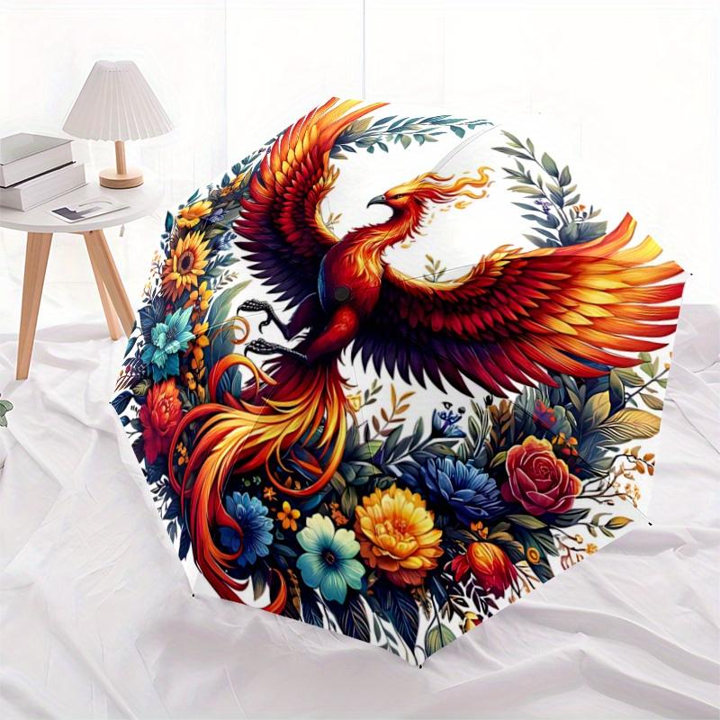 

1pc Floral Phoenix Automatic Opening and Closing Umbrella - Suitable for Various Occasions, Outdoor Activities, Lightweight and Durable Automatic Fold