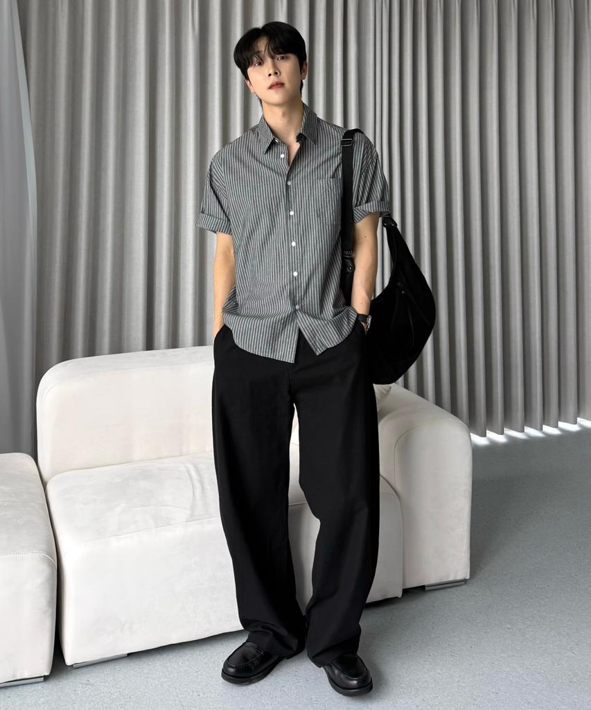 HYOJI 26 Ss Half-Banding Semi-Curved Bio-Washed Cotton Pants (3 Colors)