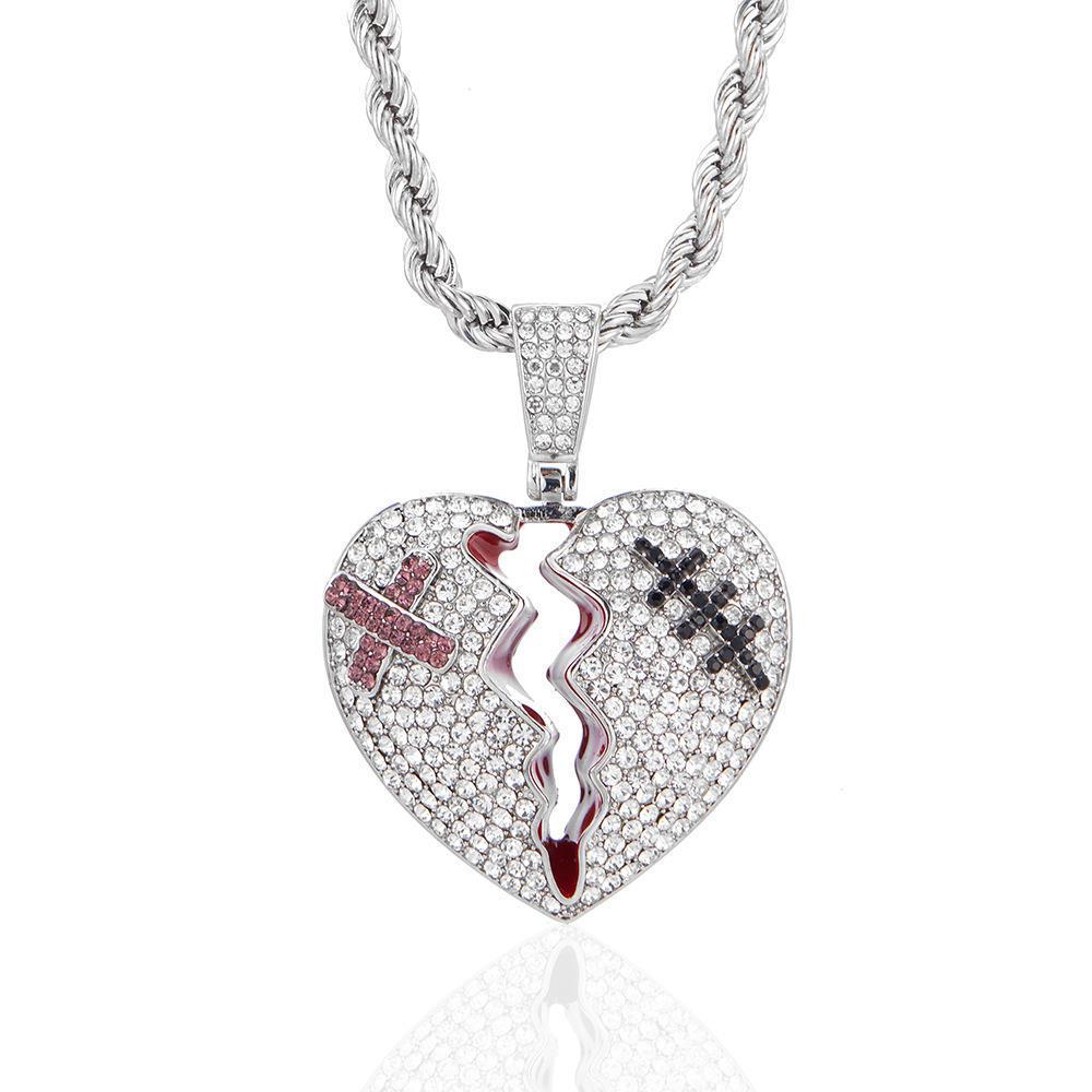Trendy Zircon Butterfly Hip Hop Pendant Necklace for Couples