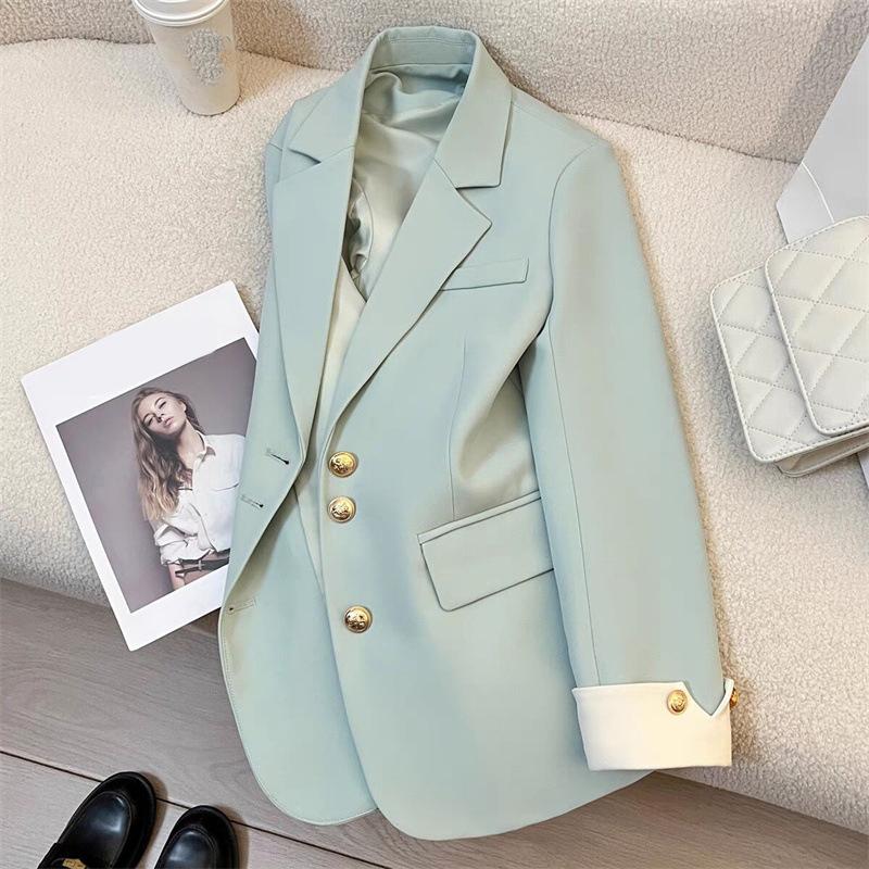 Autumn Winter Office Lady Blazer Jacket Women Fashion Long Sleeve Coat Woman Blazers Outerwears Casual