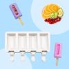 Silicone Ice Cream Mold DIY Homemade Popsicle Moulds Freezer 4 Cell Small Size Ice Cube Tray Popsicle Barrel Makers Baking Tools