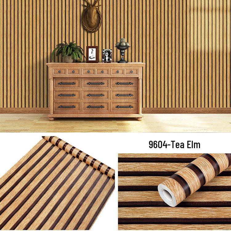 Self-Adhesive Waterproof PVC Imitation Grille Wallpaper for Bedroom Wall Decoration