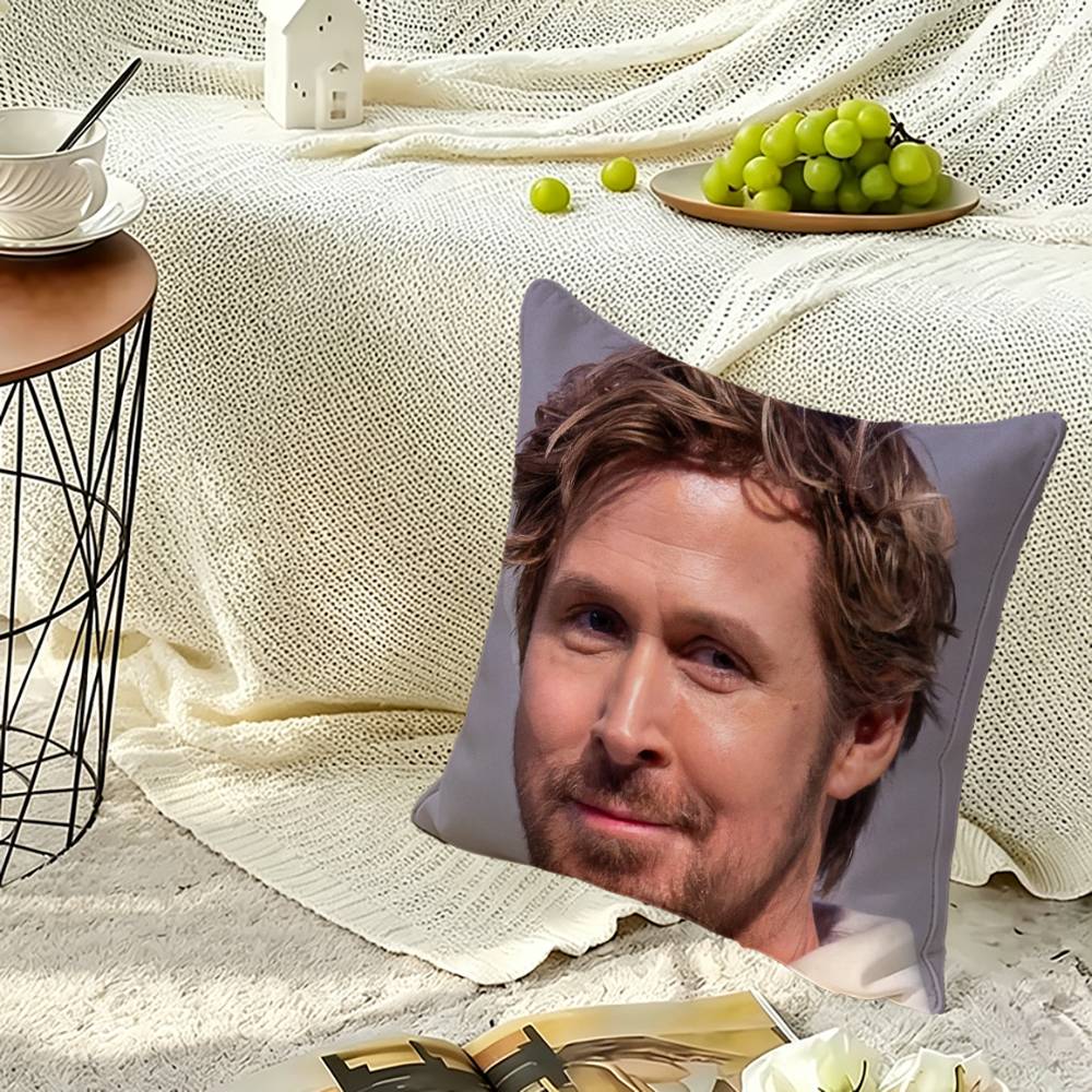Actor Ryan G-Gosling Pillow Case Sofa Living Room for Bedroom Headboard Backrest Cushion Square Nap Time