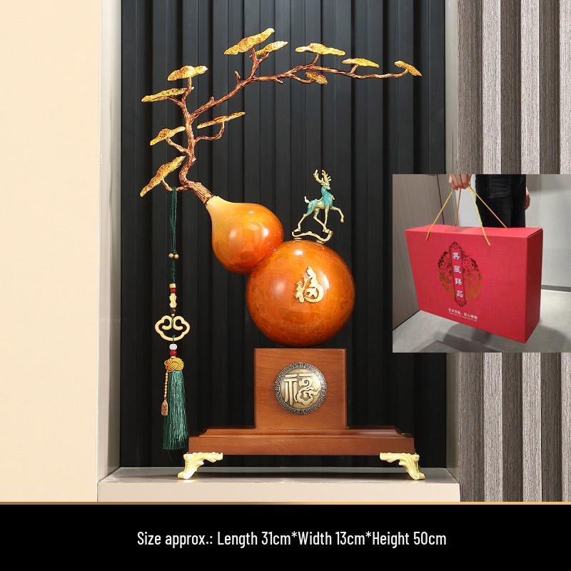 Cloisonné Gourd Ornament: Chinese Ceramic Handicraft for Living Room or Wine Cabinet Decor