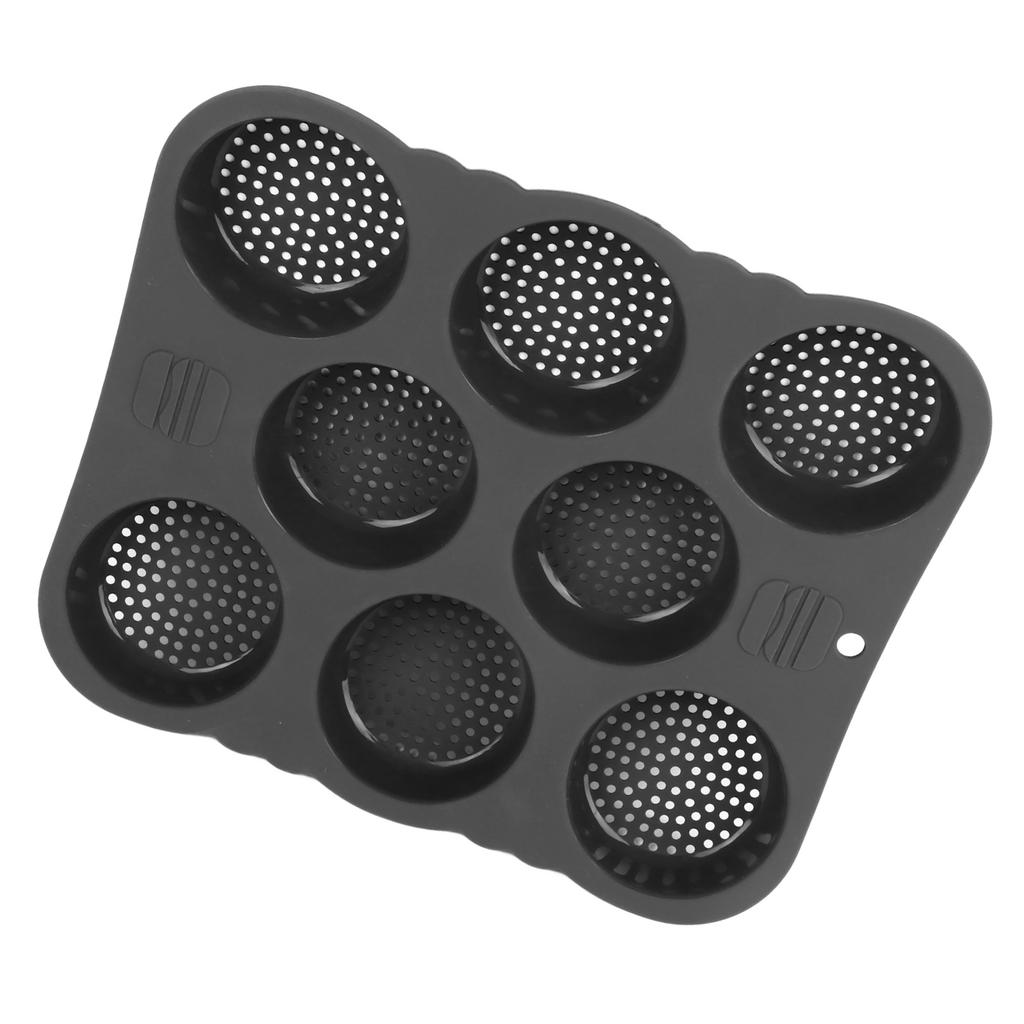 Hamburger Bun Mold Silicone 8 Cavity Easy Release Heat Resistant Hamburger Bread Bakery Pan for Kitchen